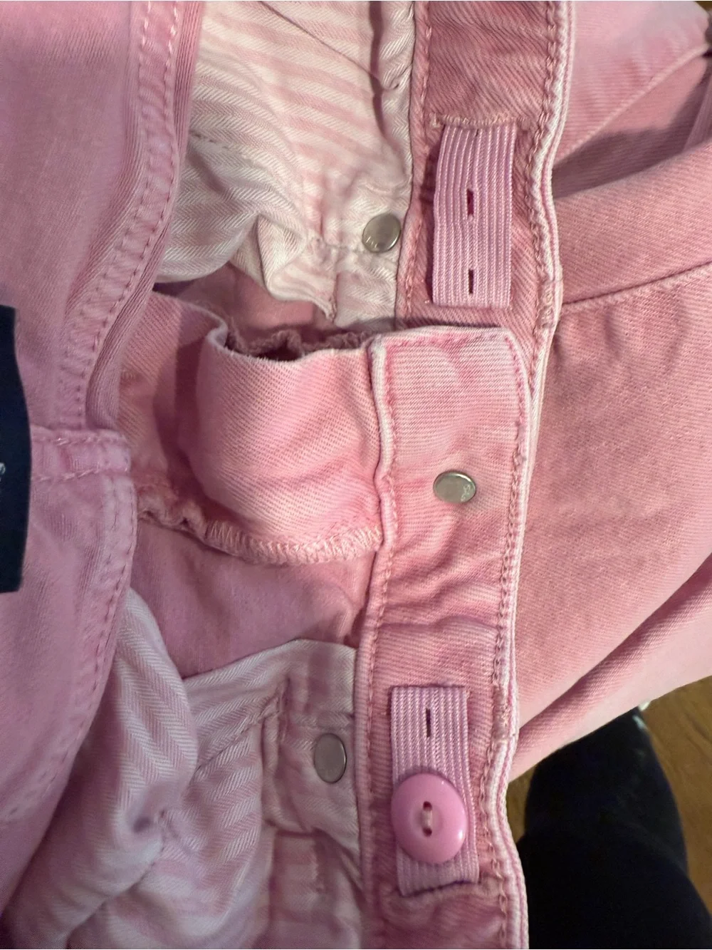 GAP Pink Wide-Leg Denim Pants